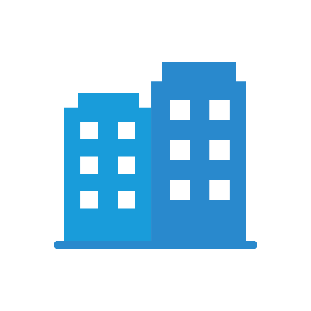 Blue apartment building icons