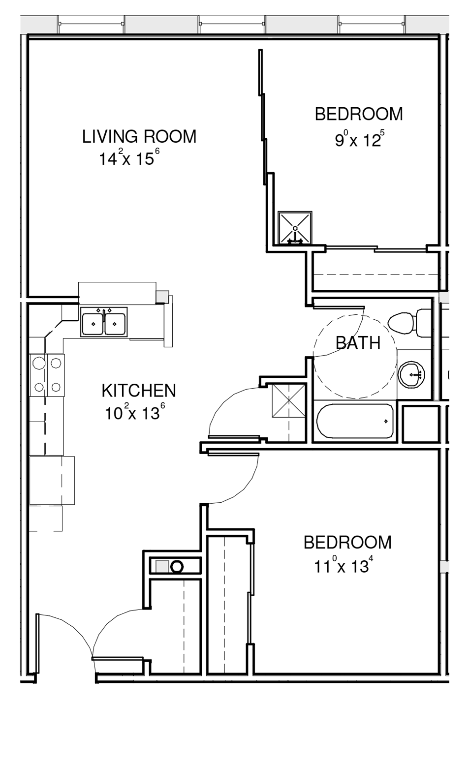 the hawks two bedroom floorplan demo